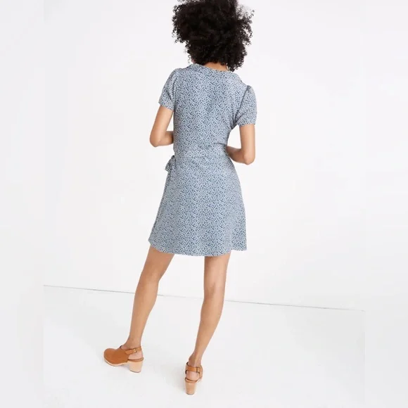 Madewell Silk Ruffle-Edge Wrap Dress Sz Small - Picture 2 of 10